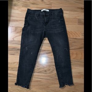 Gap Distressed Hem Black Washed Jeans